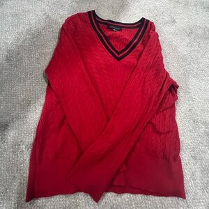 Tommy Hilfiger Red Cable Knit Sweater